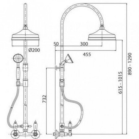 Душевая стойка Cezares DIAMOND-CD-03/24-Sw золото