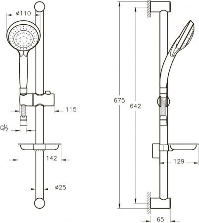Душевой гарнитур Vitra Cozy A45682EXP Хром