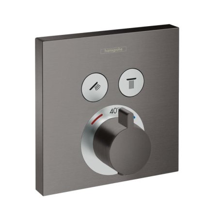 Термостат для душа на 2 потребителя Hansgrohe ShowerSelect 15763340 хром черный шлифованный