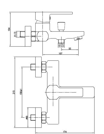Смеситель для ванны с душем Cersanit SMART 63048 хром