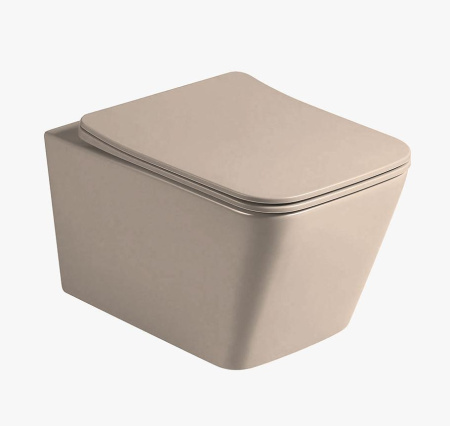 Унитаз подвесной безободковый Vincea Q-Line VT1-12MC капучино матовый, с сиденьем микролифт