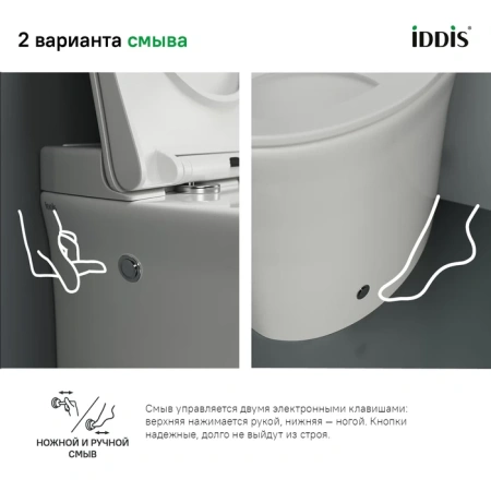 Унитаз приставной с импульсным смывом IDDIS Pulse PULIDSEi26 белый, с сиденьем микролифт