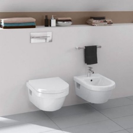 Унитаз подвесной безободковый Villeroy & Boch Architectura 5684HRR1 с сиденьем микролифт, покрытие CeramicPlus
