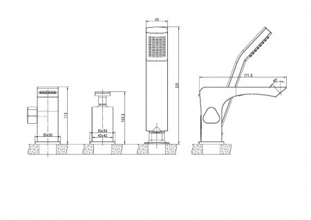 Смеситель для ванны с душем Lemark Contest LM5845CW хром/белый