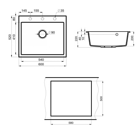 Мойка кухонная Point Бинга 60 PN3003AL, серый