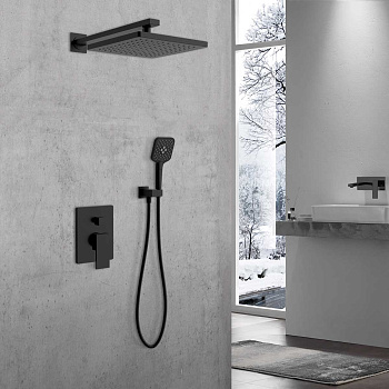 Встраиваемая душевая система со смесителем Vincea Next VSFW-1N1MB черный матовый