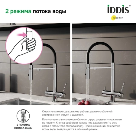 Смеситель для кухни IDDIS Ace ACESBFFi05 хром