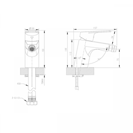 Смеситель для ванны с душем Bravat Gina F565104C-2-ENG хром