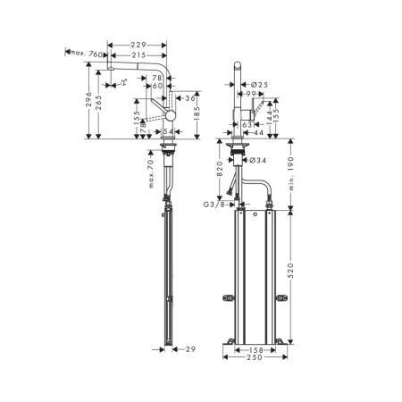 Смеситель для кухни Hansgrohe Talis M54 72809000 хром