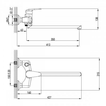 Смеситель для ванны с душем Lemark Pramen LM3317C хром