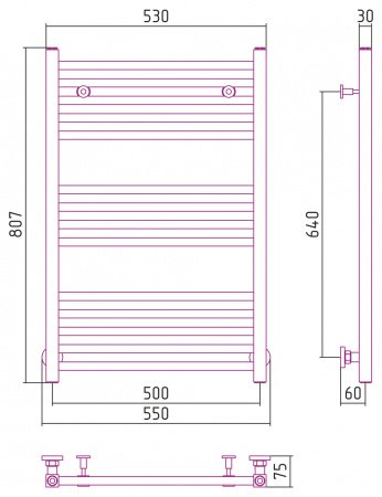 Полотенцесушитель водяной Сунержа Модус 80х50 сатин