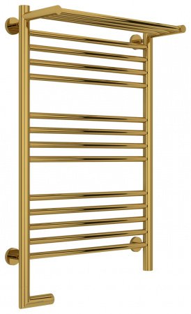 Полотенцесушитель электрический Сунержа Богема с полкой 2.0 80х50 золото, подключение левое