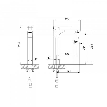 Смеситель для раковины-чаши IDDIS Slide SLIBL01i01 черный матовый