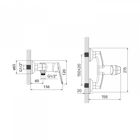 Смеситель для ванны с душем IDDIS Torr TORSB00i03 хром глянцевый