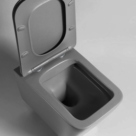 Унитаз подвесной безободковый Vincea Q-Line VT1-12MA антрацит матовый, с сиденьем микролифт