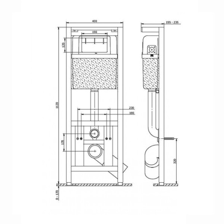 Комплект Cersanit DELFI TPL инсталляция LEON NEW кнопка GEOMETRY пластик хром матовый