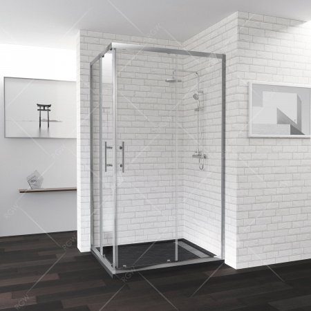 Душевой угол RGW Passage 100x90x185 профиль хром, стекло прозрачное