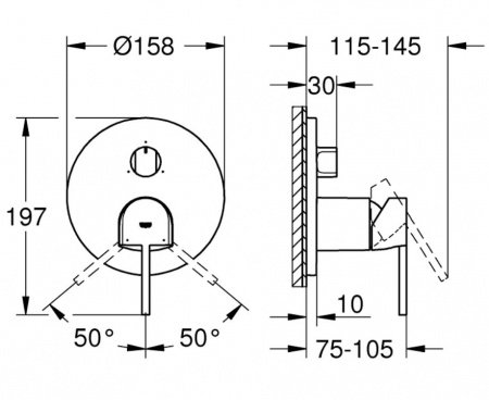 Смеситель для ванны с душем Grohe Plus 24093003 хром