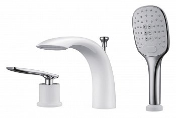 Смеситель для ванны с душем Timo Helmi 4010/00-16Y хром;белый глянцевый