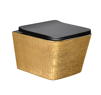 Унитаз подвесной безободковый Vincea Q-Line VT1-12G1B черный матовый, с сиденьем микролифт