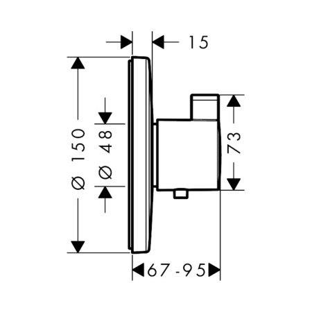 Термостат для душа Hansgrohe Ecostat S HighFlow 15756000 хром