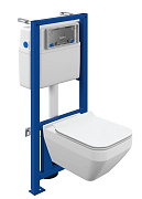 Комплект (унитаз + инсталляция + сиденье с микролифтом) Cersanit CREA SQUARE 63997 белый, без клавиши смыва