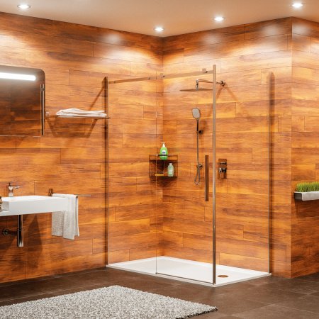 Душевой угол WasserKraft Alme 15R35 140x80x200, профиль хром, стекло прозрачное