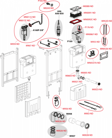 Инсталляция для подвесных унитазов AlcaPlast Sadromodul AM118/850