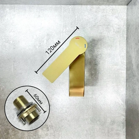 Смеситель для раковины BELZ B10812-5, золото матовое