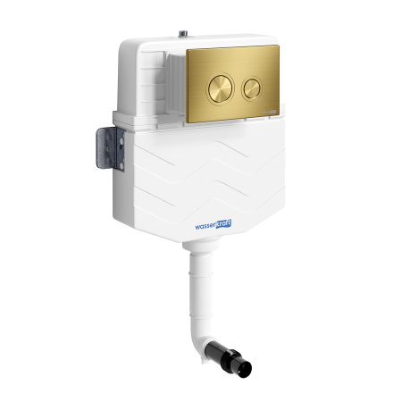 Готовое решение для приставных унитазов WasserKraft Aller 10 10TLT.031.ME.MG01 панель смыва золото матовое