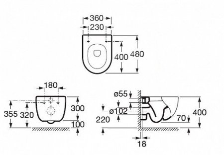 Унитаз подвесной Roca Meridian Compact 346248000 с сиденьем микролифт