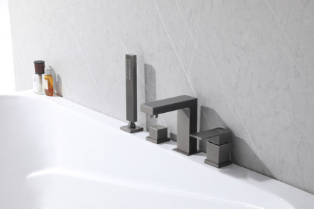 Смеситель ABBER Daheim AF8213G на борт ванны, никель