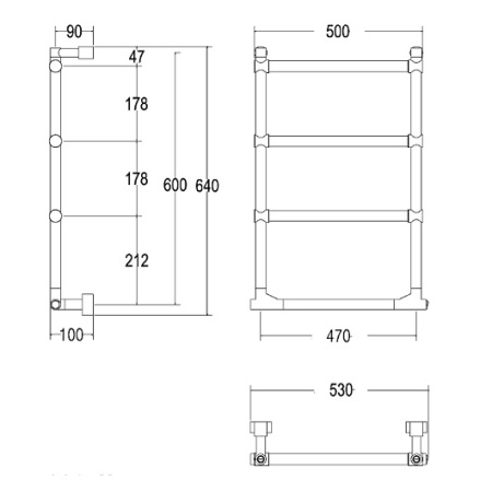 Полотенцесушитель электрический Margaroli Sole 5124704MGB 64х50см золото матовое