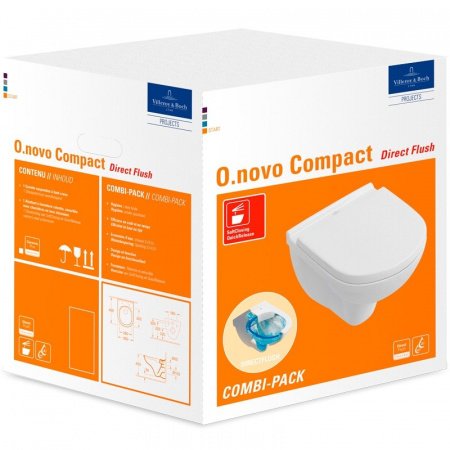 Унитаз подвесной безободковый Villeroy&Boch O'Novo 5688HR01 с сиденьем микролифт