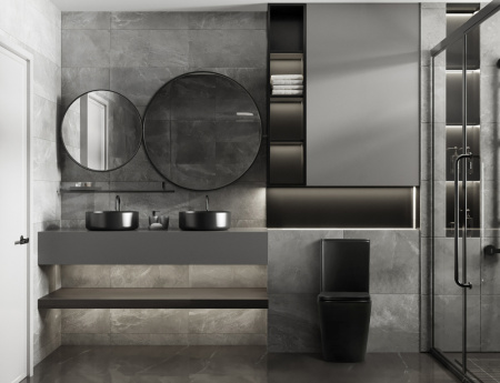 Унитаз ABBER Rechteck AC1210MB компакт черный матовый, безободковый