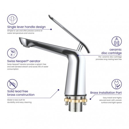 Смеситель для раковины Timo Olivia 3161/00F хром