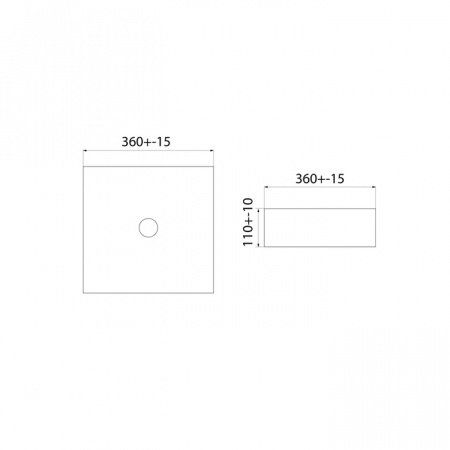 Раковина накладная 36см IDDIS Slide SLIGM01i27 серый матовый