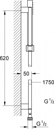 Душевой гарнитур Grohe Euphoria Cube 27936000 Хром