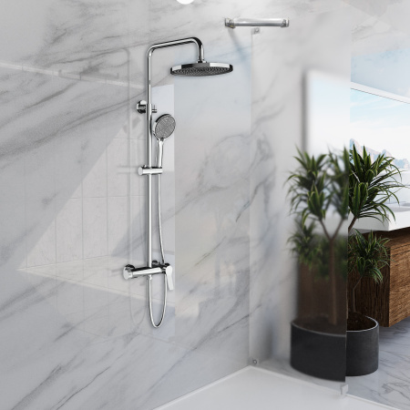 Душевая стойка со смесителем Vincea Arco VSFS-4AR1CH хром