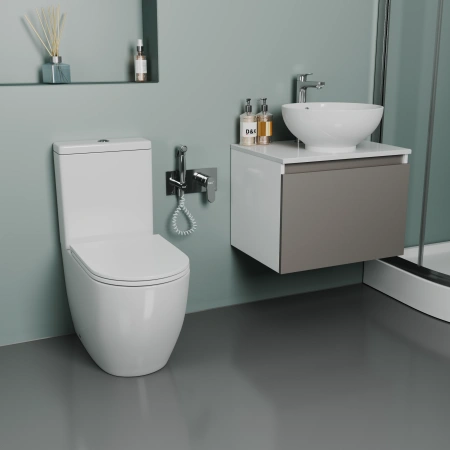 Унитаз напольный D&K Matrix DT1397016 белый, с сиденьем микролифт