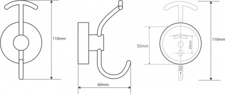 Крючок Bemeta Omega 104105252 Хром