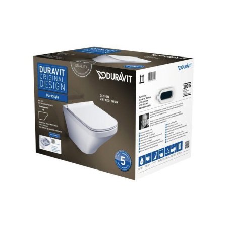 Комплект Duravit Durastyle 45510900A1: унитаз подвесной 370х540 мм 255109 + сиденье с микролифтом: 006379 цвет: белый