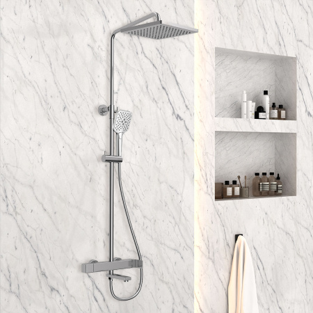 Душевая стойка со смесителем Vincea Cube VSFS-1C1CH хром