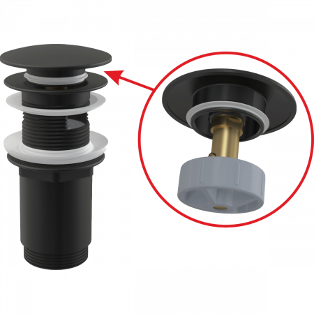 Донный клапан Alcaplast A392BLACK черный