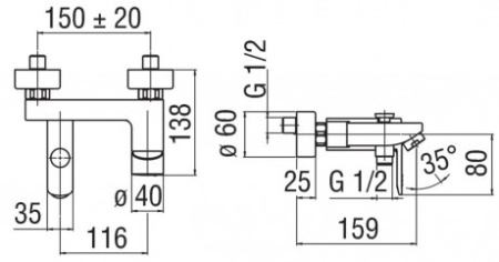Смеситель для ванны Nobili New Road RD00110/1CR Хром