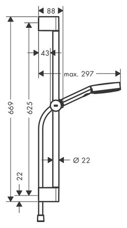 Душевой гарнитур Hansgrohe Pulsify 105 3jet Relaxation 24160000 хром