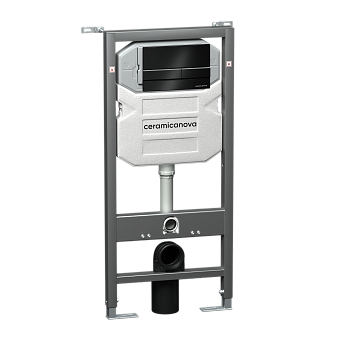 Система инсталляции для унитазов CERAMICA NOVA Envision CN1002B с кнопкой смыва Flat цвет черный матовый, креплениями