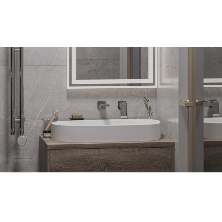 Умывальник WHITECROSS Moonstone E 70x35 (белый мат) иск. камень