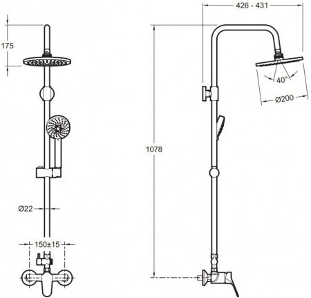 Душевая стойка Jacob Delafon Brive E24329-CP