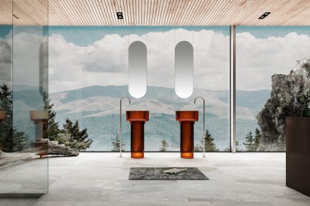 Раковина напольная 45см ABBER Kristall AT2702Opal коричневый